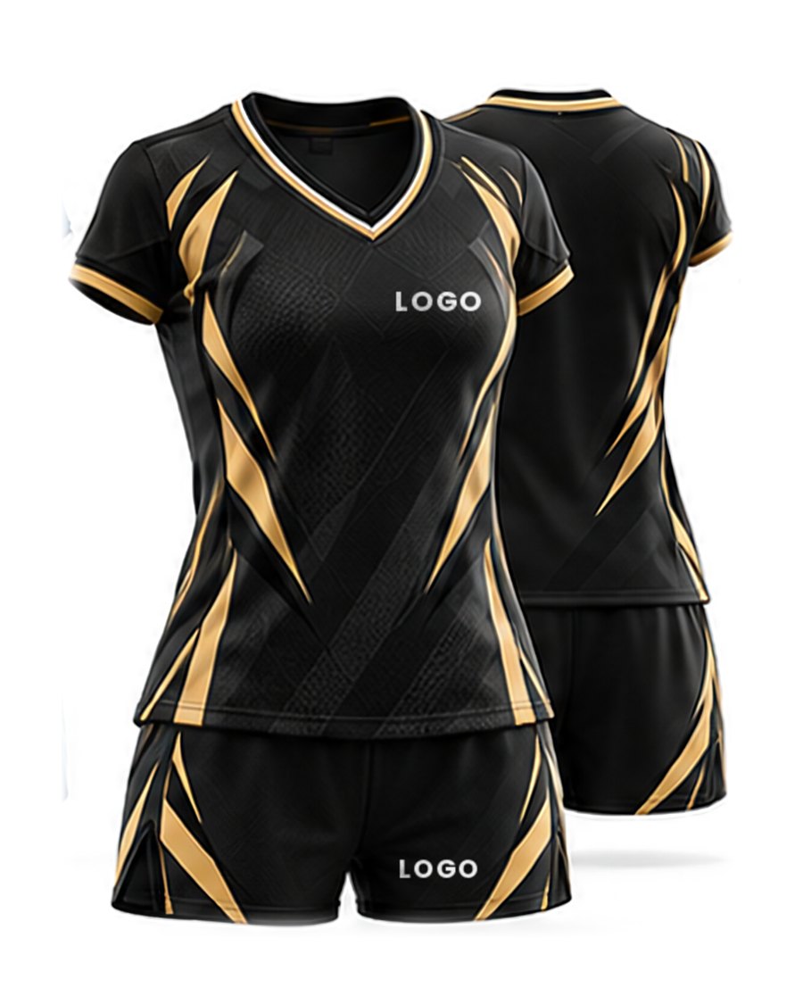 Volleyball uniform, black / gold