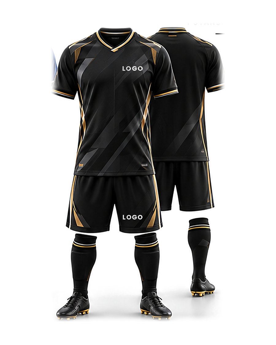 Football kit, black / gold