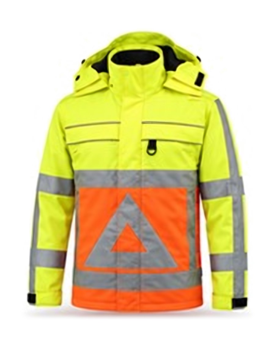 Two-tone reflective jacket, yellow / orange