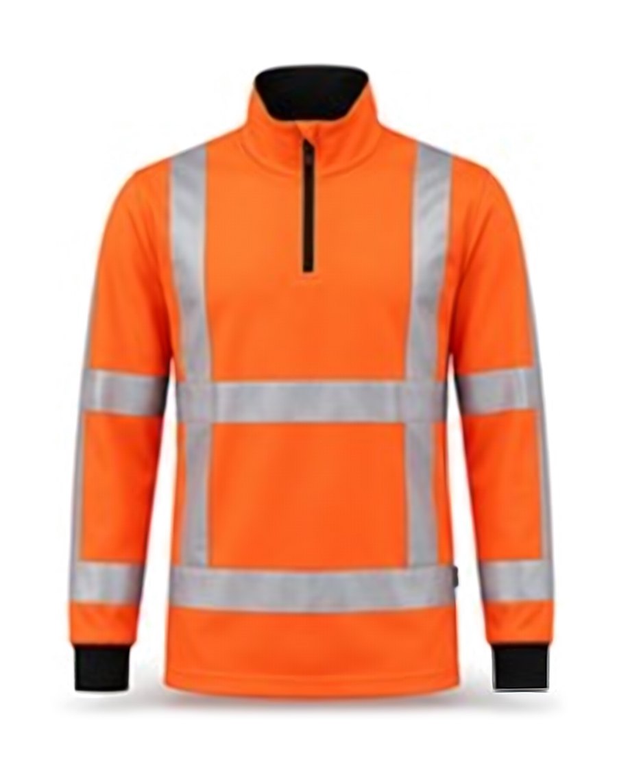 Reflective half-zip top, orange